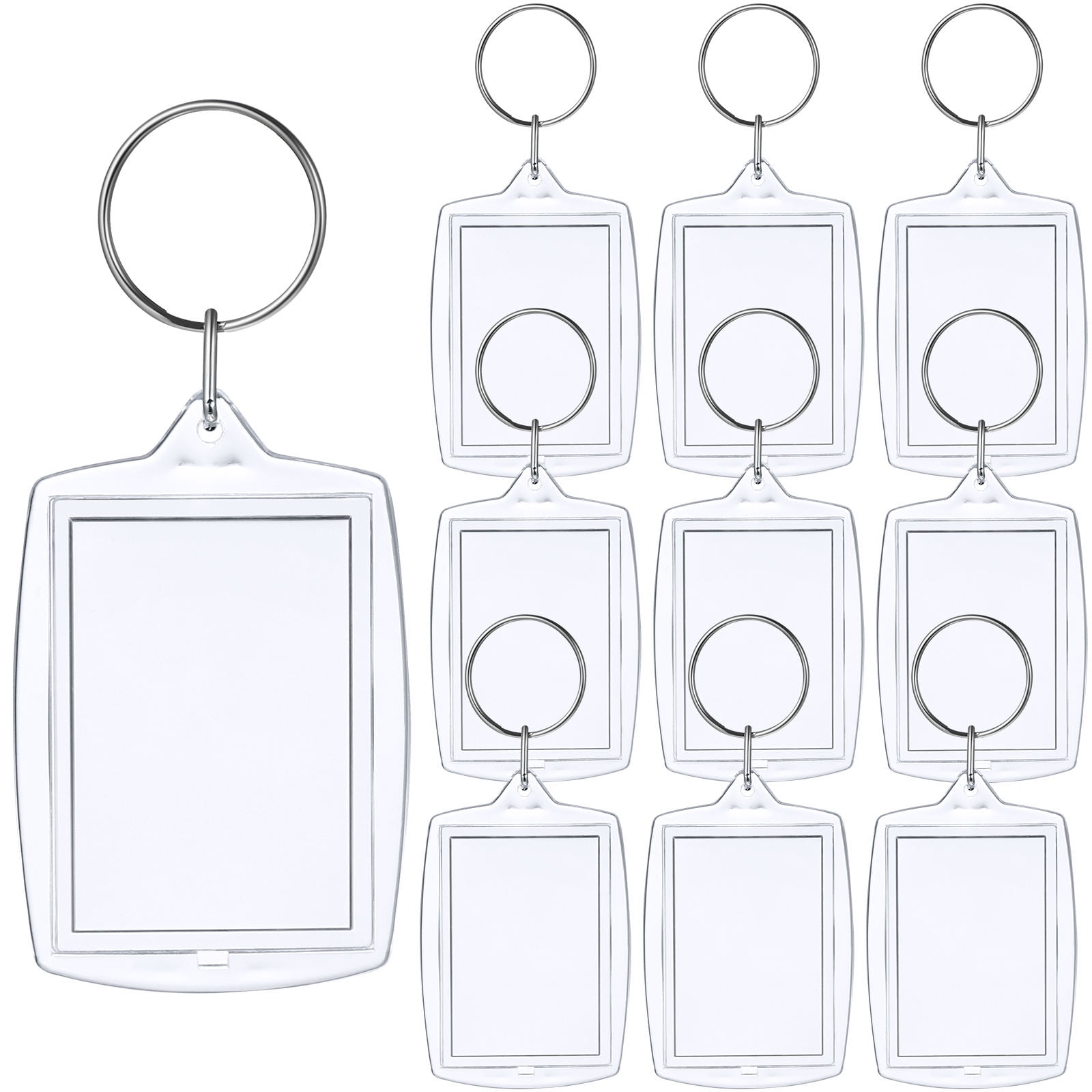 CRAFTHROU 10Pack Clear Picture Frame Keychain Tiny Photo Holder Keychain Gifting Occasions Family