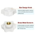 thumbnail image 4 of Uxcell 4 Pieces Star Knobs M10 Female Thread 38mm Head Non-Through Hole Clamping Handles Nuts White, 4 of 5