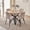 Boucle Beige Chairs, variant on 5 Pieces Round Dining Table Set - Mid-Century Oak Dining Table with 4 Brown Faux Leather Chairs Set, Coffee Table & Chairs with Black Metal Legs for Kitchen Dining Room, Apartment