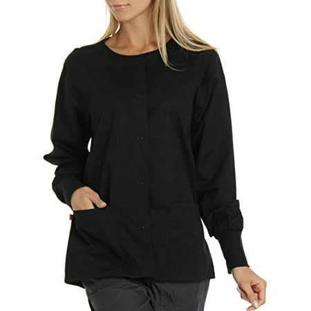 Black Warm Up - Hey Women's Womens Baby Twill Warm Up Scrub Jacket XX-Large Black