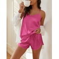 thumbnail image 4 of Ekouaer Satin Pajama Sets for Women 2 Piece Silky Cami Pj Set Soft Nightwear Lingerie Sleepwear Set, 4 of 6