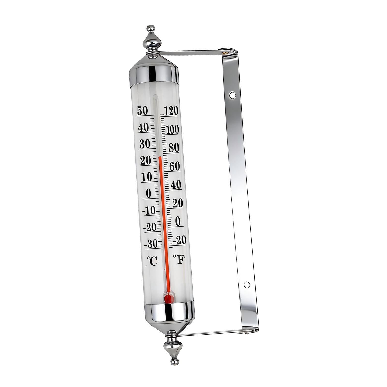Fzaqwen Outdoor Thermometer Easy Installation Easy to Use Large Numbers Premium Reusable Rustic Temperature Gauge for Wall Greenhouse Silver