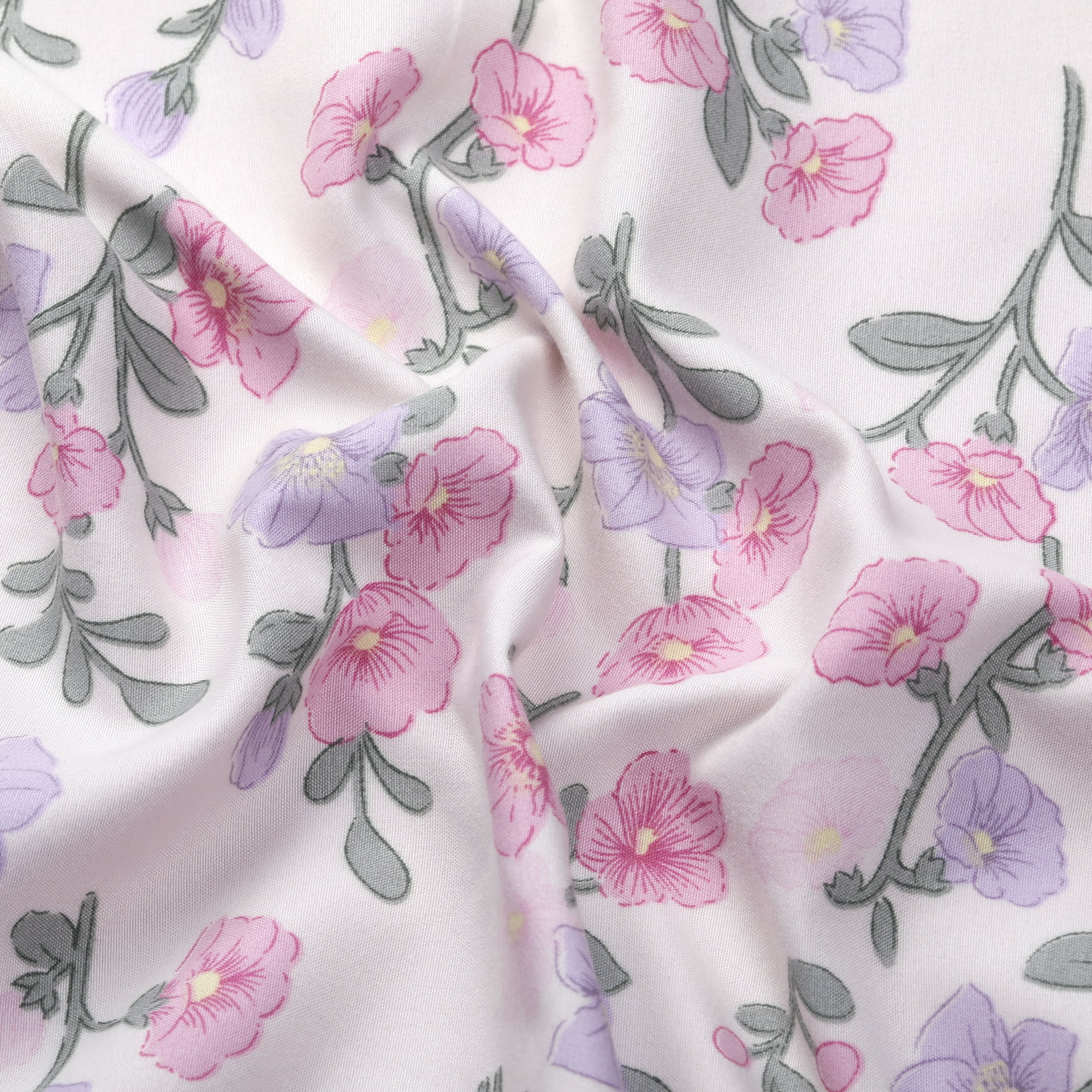 Unique Bargains 2 Pack Pillowcase Breathable Soft Floral Pillow Cases Gift Pink Purple