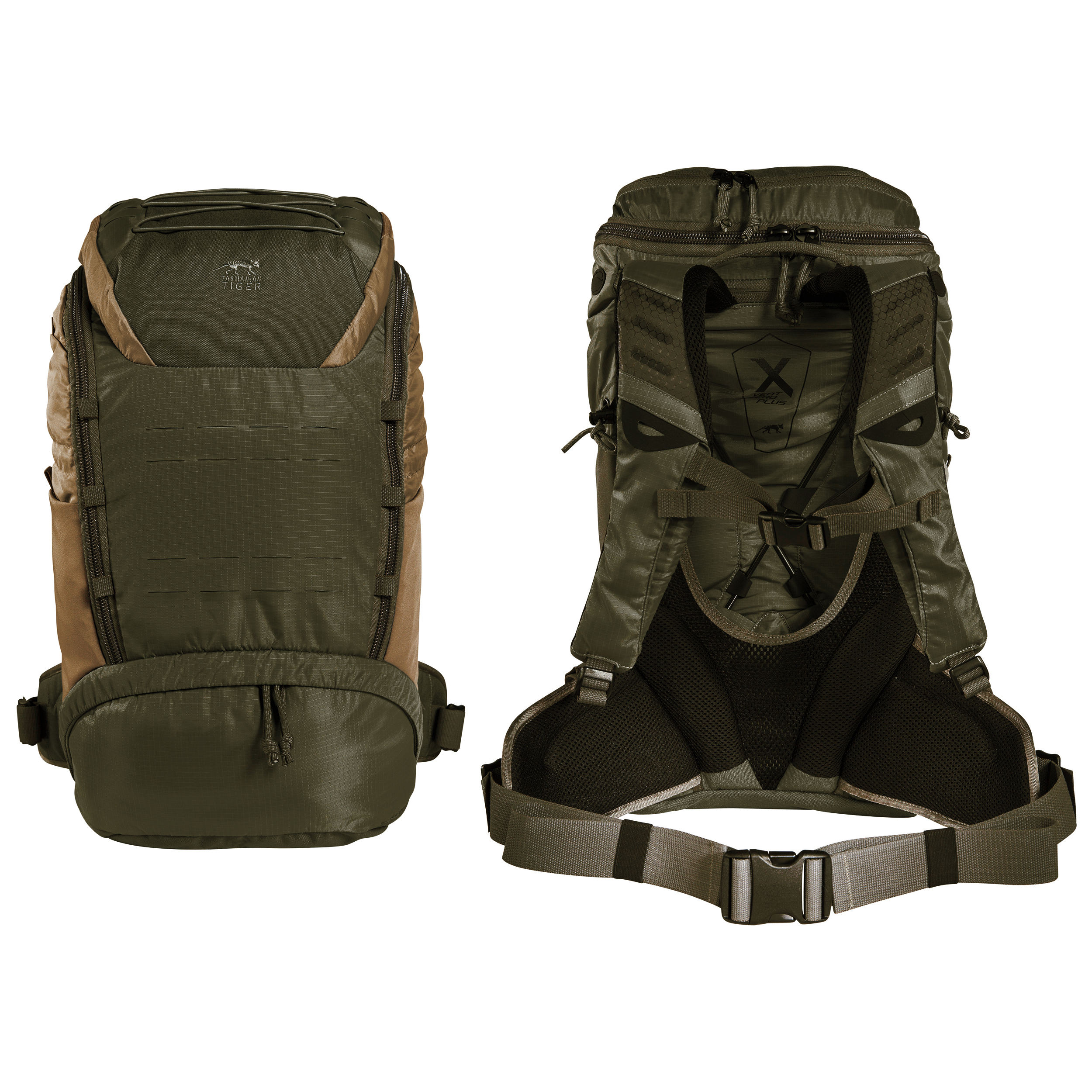 Tasmanian Tiger TAC Modular Pack 30 Ventilated, 30L MOLLE Backpack with YKK Zippers and Internal Organization, Olive