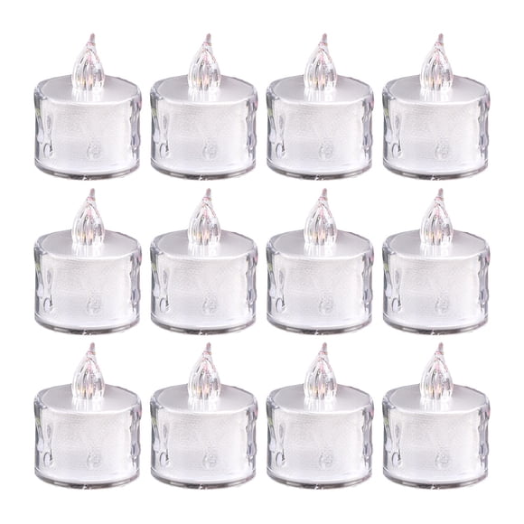 12 Pcs Bougies Chauffe-Plat LED Sans Flamme à Batterie en Vrac Bougies Électriques pour Fête