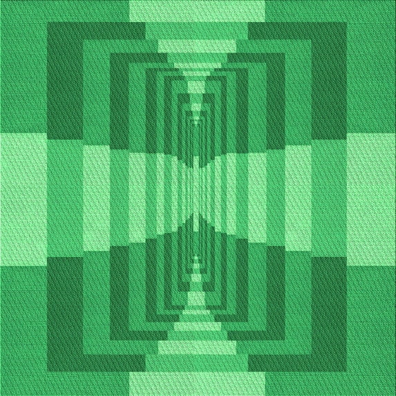 Ahgly Company Indoor Square Patterned Neon Green Area Rugs, 5' Square