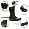 thumbnail image 2 of Fly London Womens Brown MES 2 Wedge Heel Buckle Mid-Calf Leather Zip Platform Boots, 2 of 8