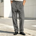 thumbnail image 4 of Thousandth Men's Corduroy Pants Classic Silm Fit Pleated Front Trousers with Belt Loops Casual Vintage Business Bottoms for Work, 4 of 7