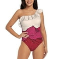 thumbnail image 2 of The Falling Snow And s One Piece Swimwear One Shoulder Ruffle Swimsuit Women Backless Bathing Suit Mountains Hills, 2 of 5