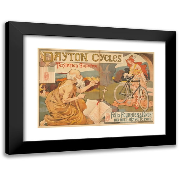 Henri Thiriet 14x11 Black Modern Framed Museum Art Print Titled - Dayton Cycles (circa 1898)