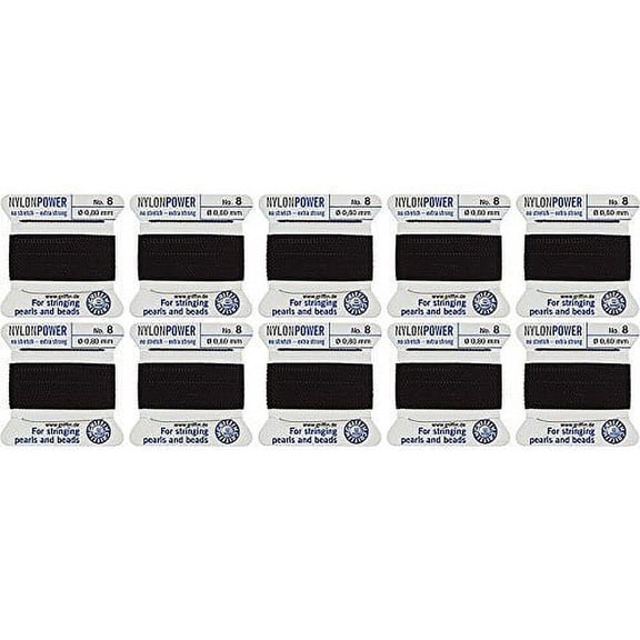 Black Nyl Bead Cord #8, 10 Pk - BDC-123.08