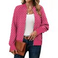 thumbnail image 3 of Bovxnpu Winter Coats for Women, Women's Oversized Jackets Polka Print Zip Up Pocketed Long Sleeve Top Warm Winter Clothing, 3 of 7