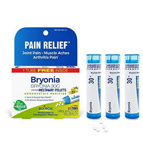 Boiron Bryonia 30C Homeopathic Medicine for Relief from Joint Pain, Muscle Aches, Arthritis Pain, and Muscle or Joint Stiffness - 80 Count (Pack of 3)