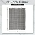thumbnail image 4 of Contemporary Home Living Beige and White Herringbone Striped Rectangular Cotton Decorative Throw 50", 4 of 5