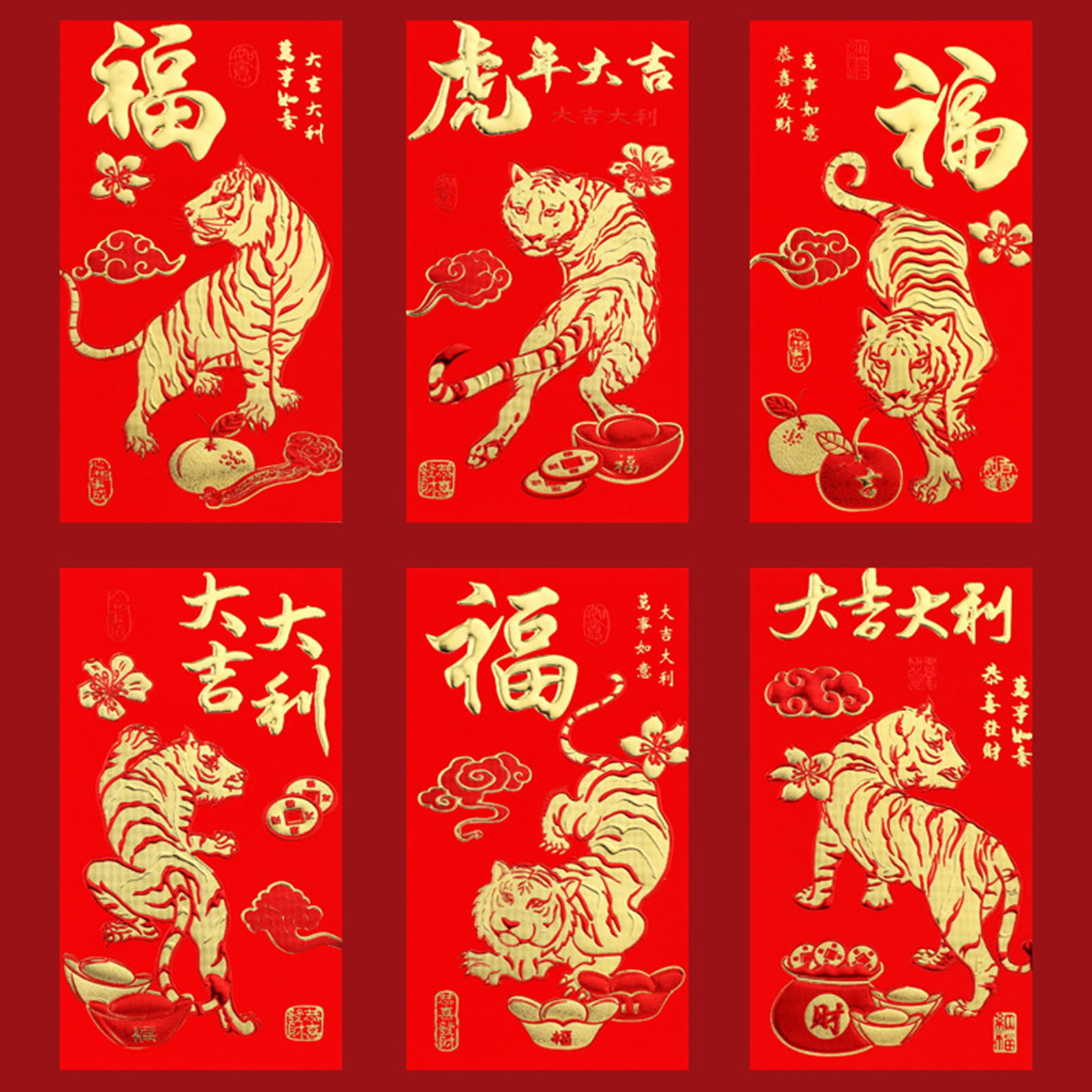 50 Pack Trendy Chinese New Year Traditional Red Packet Lai See Hong Bao  Lucky Money Red Envelope for Wedding Graduation Lunar New Year Spring  Festival