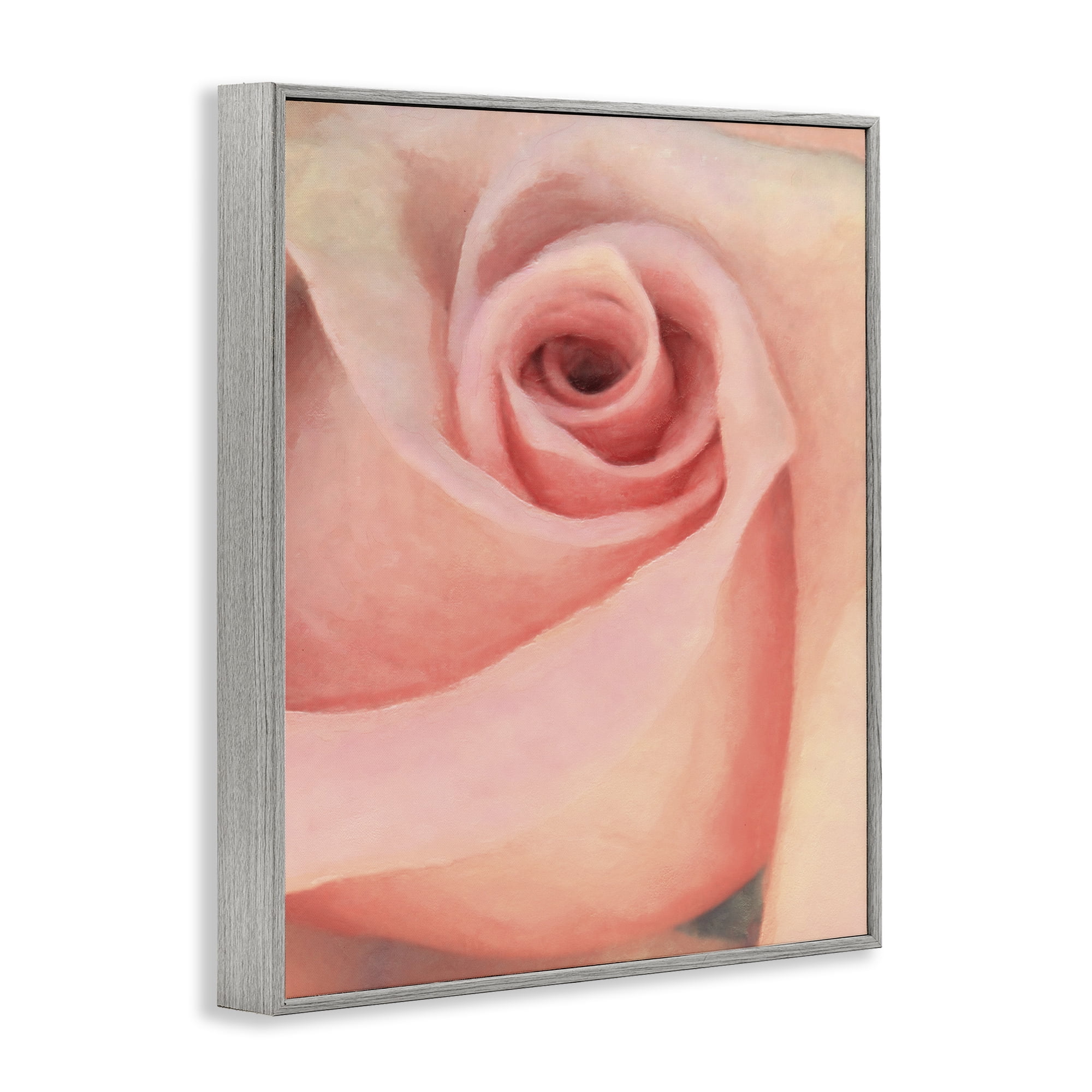 Stupell Industries Spiral Rose Anther Botanical & Floral Painting Gray Framed Art Print Wall Art, 16 x 20