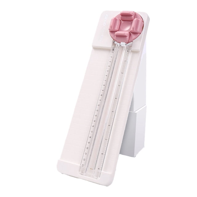 Cortador de Papel 4 en 1 Cuchillo MultifuncióN para Hacer FotografíAs Curvas y Rectas Herramienta de Corte Deslizante Rosa