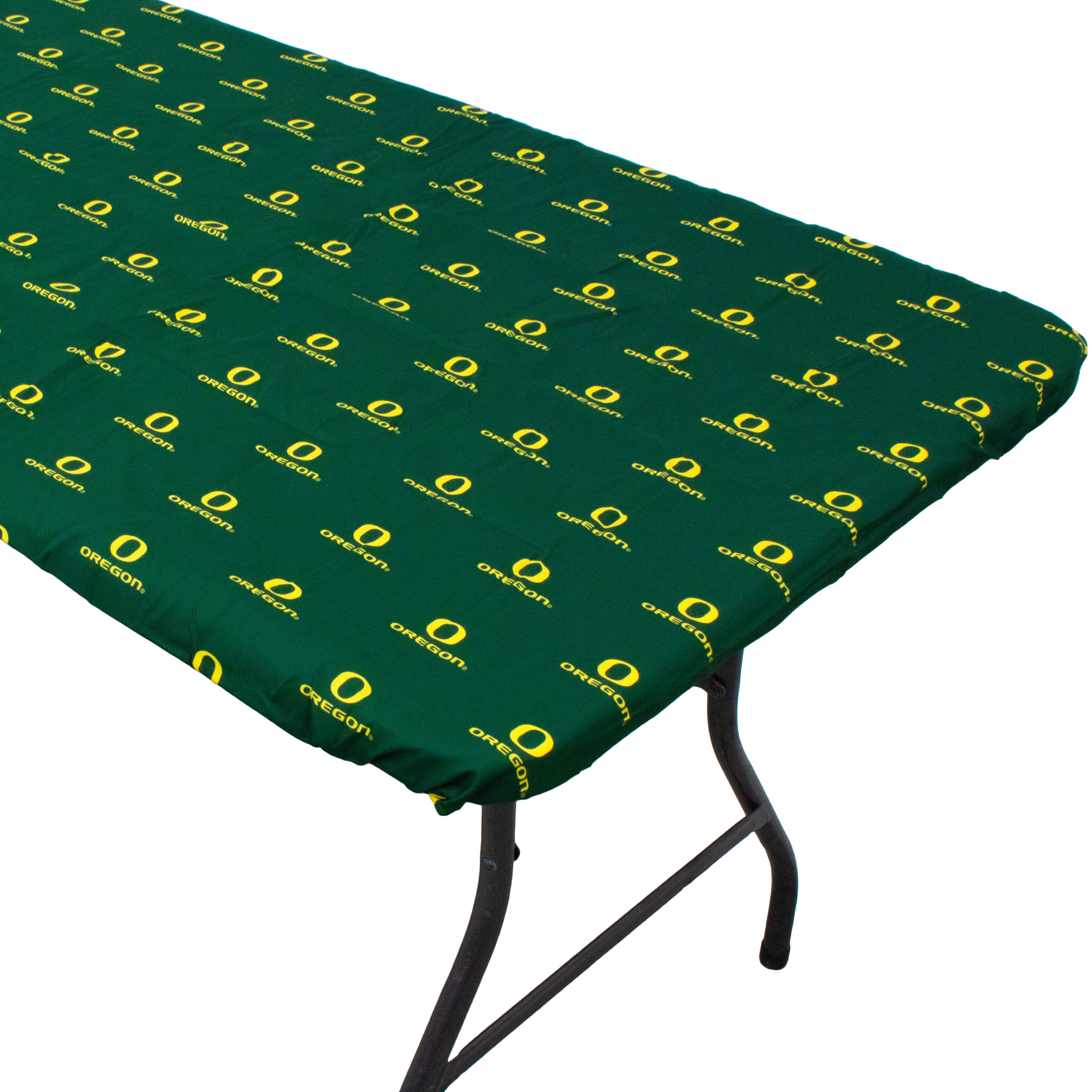 College Covers Oregon Ducks Tailgate Fitted Tablecloth, 72" x 30", 6 ft Table Cover