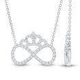 thumbnail image 3 of Rosec Jewels Lab Created Diamond Infinity Necklace - EF-VS Grade Diamond Crown Necklace - Ready to Gift, 18K White Gold, 3 of 6