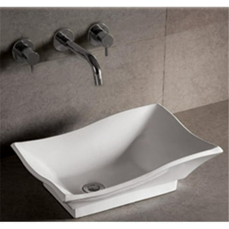 Rectangular Above Mount - 20 in. Isabella rectangular above mount basin with offset center drain- White