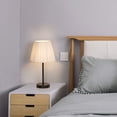 thumbnail image 3 of A Set Of 2 Bedside Lamps, White Fabric Lamp Shade Bedside Table Lamp, 3 of 3