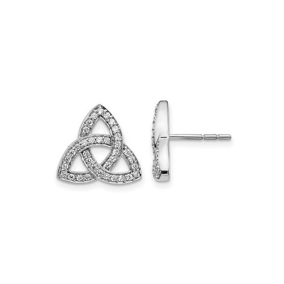 Gem & Harmony 2/5 Carat (Ctw) Diamond Celtic Knot Earrings in 14K White Gold for Women