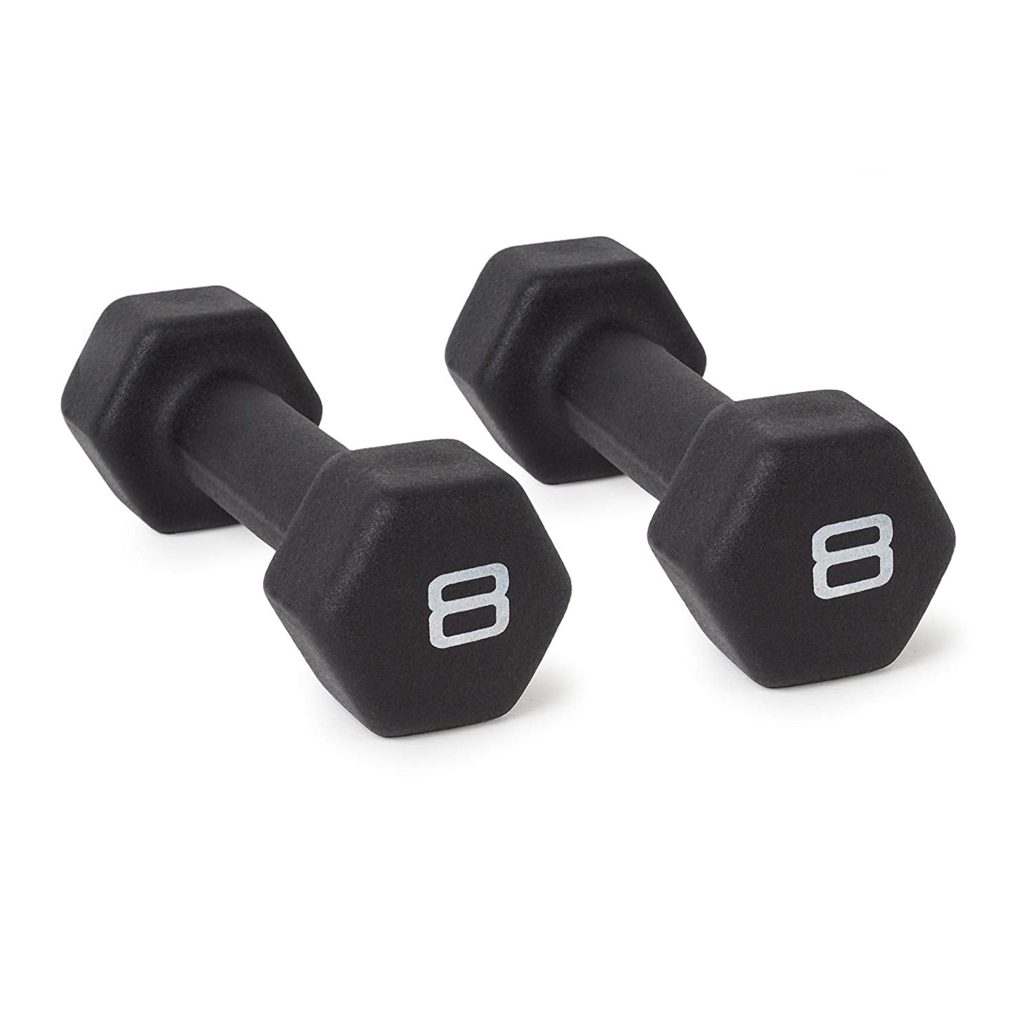 WF Athletic Supply 46lb Black Neoprene Dumbbell Set with Storage Rack
