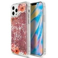 thumbnail image 1 of Waterfall Liquid Sparkling Quicksand Tpu Case For Iphone 13 Pro Max 6.7 - Pink Flower, 1 of 8