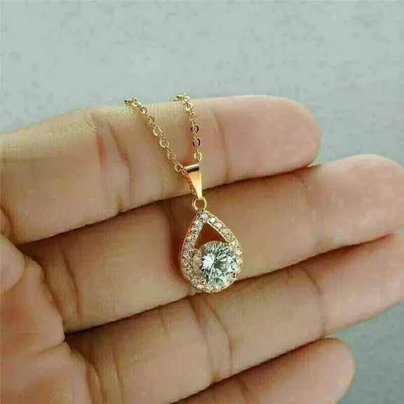 2.50Ct Round Cut Lab Created Diamond Women's Pendant 14K Yellow Gold Plated