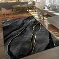 thumbnail image 2 of Black Gold Lines Marble Area Rug Abstract Starry Sky Art Washable Carpet Non Slip Rubber Backing Decorative Large Rugs Living Room Boys Bedroom Sports 5x6 Non-slip Soft Home Decor, 2 of 5