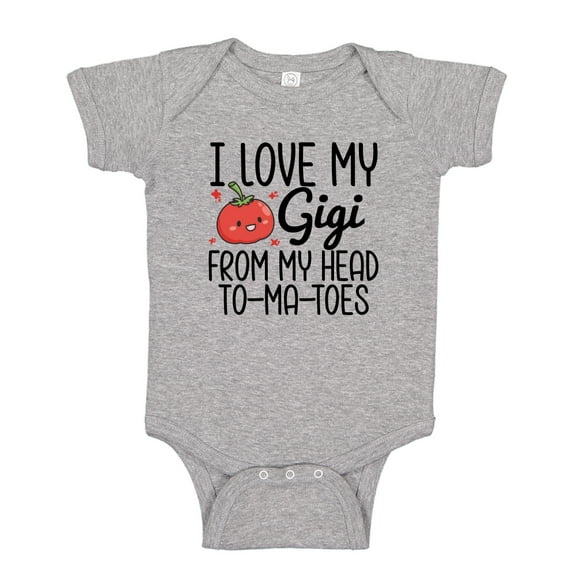 I Love My Gigi From My Head To My Toes Baby Bodysuit One Piece NB Athletic Heather