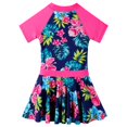 thumbnail image 5 of BAOHULU Girls Floral Short Sleeve Swimsuit One Piece Swimwear Bathing Suit, 5 of 5
