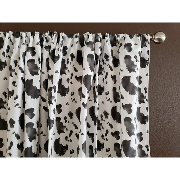 Cotton Curtain Animal Print Cow Spots 58 Inch Wide