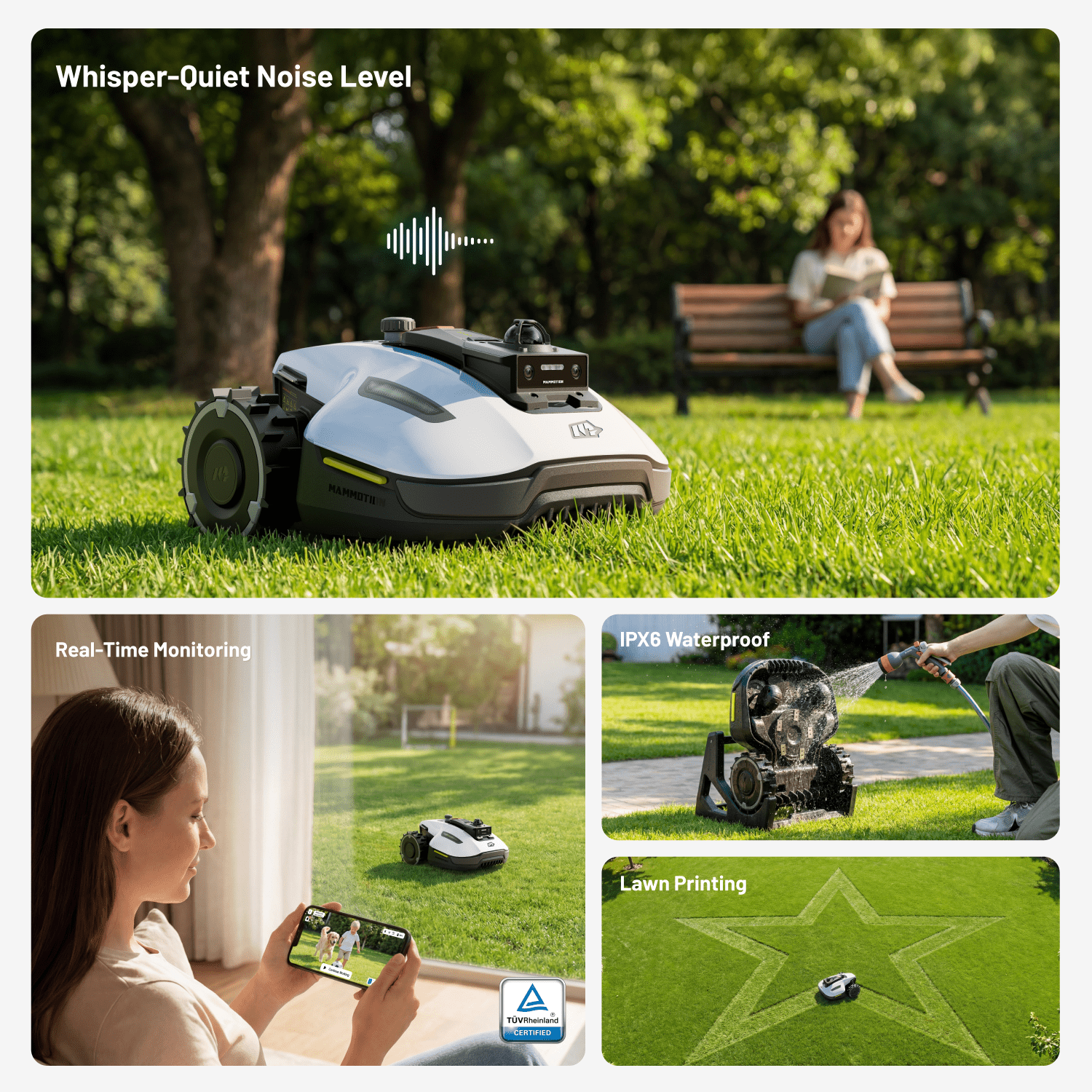 MAMMOTION YUKA mini 2 1000H Robot Lawn Mower, 0.25 acre, LiDAR 360°+ AI Vision, DropMow, Cutting Heights 2.0-3.5in