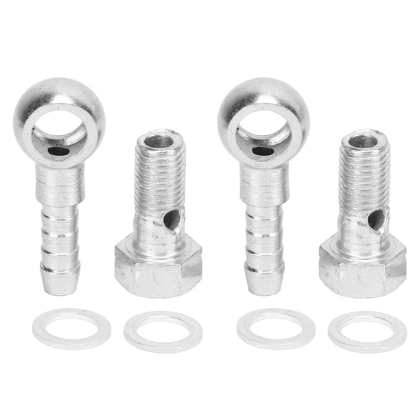 M8 Turbocompresor Banjo Perno de manguera Accesorios de línea de freno Adaptadores Arandelas de acero inoxidable para mangueras de combustible y aceite de 4 a 5 mm Jadeshay A