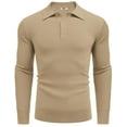 thumbnail image 6 of COOFANDY Mens Knit Polo Shirts Long Sleeve Casual Polo Sweaters Shirt Waffle Textured Collared Sweater, 6 of 7