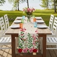 thumbnail image 4 of Table Runners 90 Inches Long Dress Scarves, Valentine's Day Farmhouse Coffee/Dining/Kitchen Table Runner for Living Room, Pink Red Roses Love Heart Eucalyptus Burlap 13x90 Inch, 4 of 9