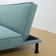 thumbnail image 6 of Aukfa Studio Futon Convertible Sofa Bed for Home Office, Upholstered Loveseat, Flannel, Light Green, 6 of 10