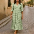 thumbnail image 7 of NTACZA Dresses for Women Graphic Prints Collared Vacation Shirt Dress Maxi Size L, 7 of 7