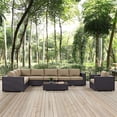 thumbnail image 5 of Modway Convene 7 Piece Patio Sofa Set in Espresso and Mocha, 5 of 11