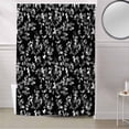 thumbnail image 5 of Fabric Shower Curtain, Farmhouse Botanical White Leaves on Black Bathroom Curtain with 12 Hooks Waterproof No Bad Odor Machine Washable Bath Curtains for Bathroom, Spa Room, Background Cloth, 72"x84", 5 of 6