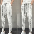 thumbnail image 2 of Odeerbi Men Full Length Pants Trousers Striped 2025 Casual Pants Summer Ultra-high Texture 2025 Casual Pants White, 2 of 6
