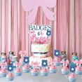 thumbnail image 2 of Badges or Bows Gender Reveal Cake Topper Decorations with Blue Badges and Pink Bow Cake Toppers for He or She Pink and Blue Boy or Girl What Will Baby Be Gender Reveal Baby Shower, 2 of 6