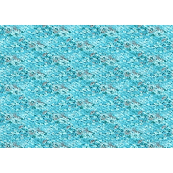 Ahgly Company Machine Washable Indoor Rectangle Transitional Dark Turquoise Green Area Rugs, 2' x 5'
