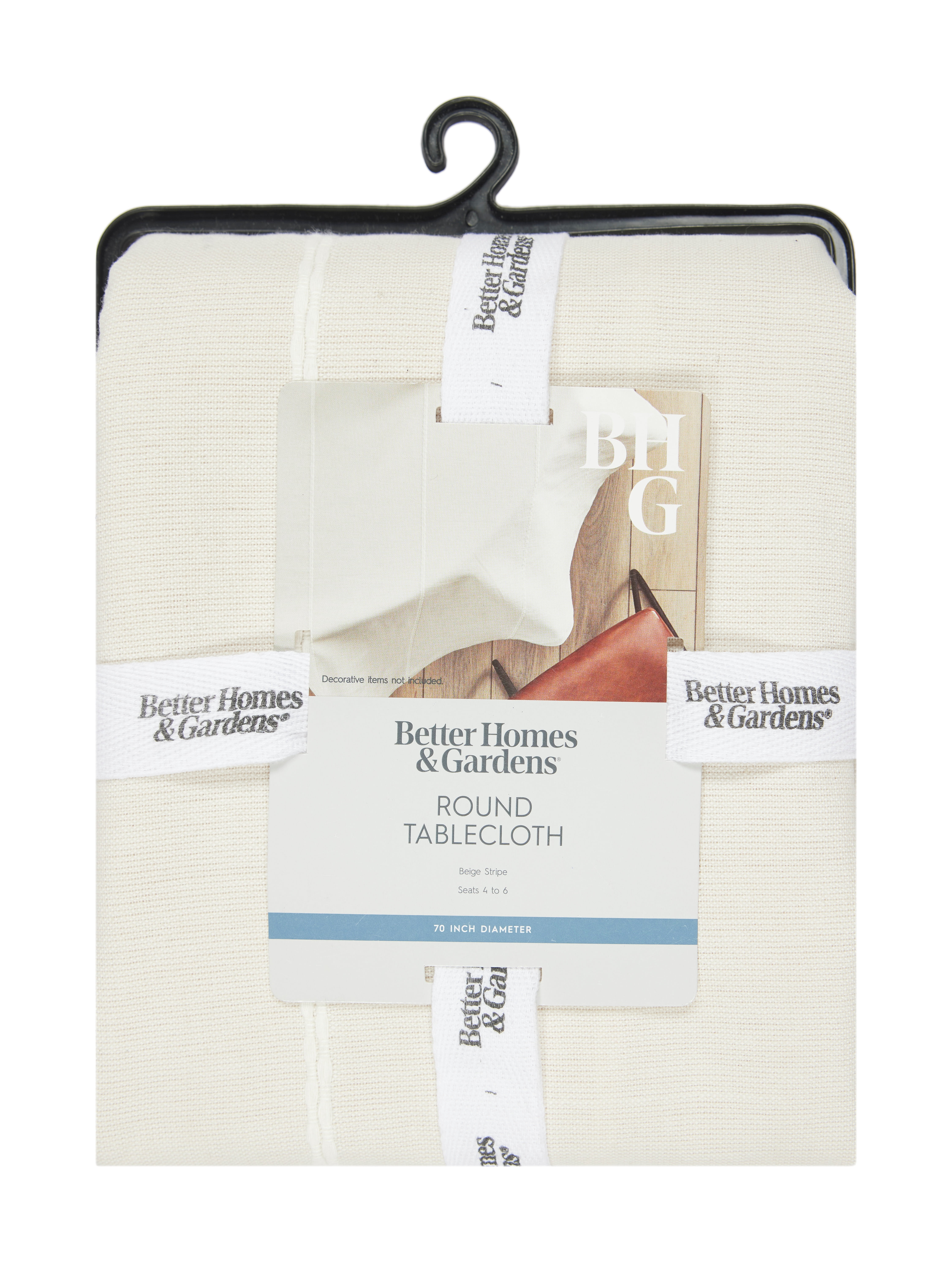 (3 pack) Better Homes & Gardens STRIPE TC 70R - Beige - 100% Cotton