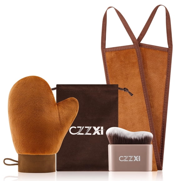 Kit de autobronceado CZZXI con guante, brocha y aplicador para la espalda