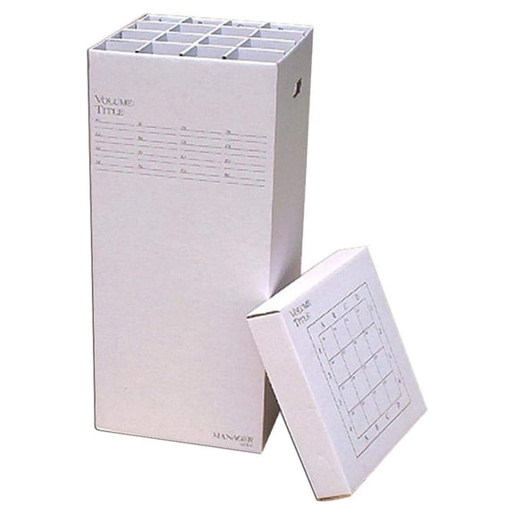 Document Storage Box 16 Compartment - 37 Inch Rolled File Organizer for Blueprints, Posters, Maps, Artwork & Large Documents - White Corrugated Cardboard