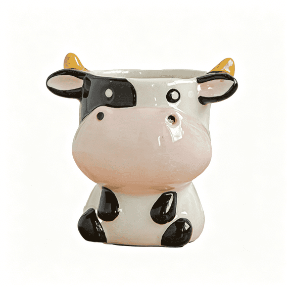 BPPEG 2026 New Ceramic Planter,Durable High-Temperature Ceramic Pots for Plants,Multi-Use Pot Ceramic Glazed Planter,Cow for Indoor Gardening, Home Decor, Patios, Office, Living Rooms, Plant Displays