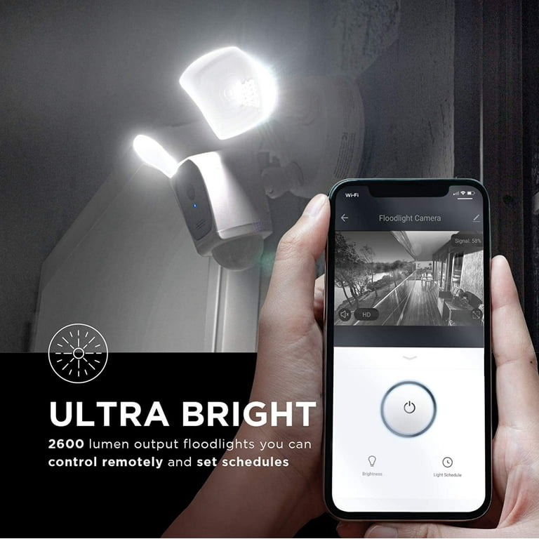 Home Zone Security Floodlight Camera – Smart 2.4 GHz Wireless 1080P Outdoor Security Floodlight Camera, No Subscription Required Home Zone Security Floodlight Camera – Smart 2.4 GHz Wireless 1080P Outdoor Security Floodlight Camera, No Subscription Required