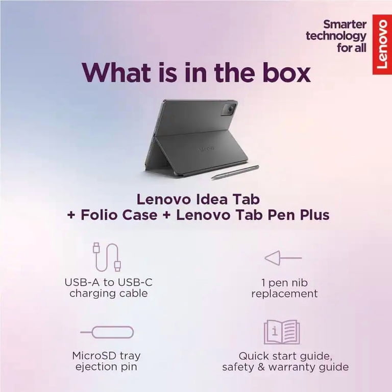 Lenovo Idea Tab 11 Inch Tablet with Pen, Folio Case, Dimensity